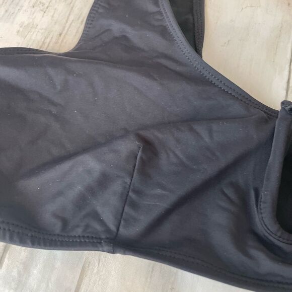 Good American Swim Top Women Size L or XL Black Vegas U Ring Bikini Swimsuit - Picture 7 of 10